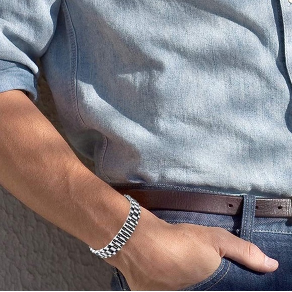 Mens Silver Titanium Magnetic Therapy Bracelet (Brand New) - Picture 5 of 5